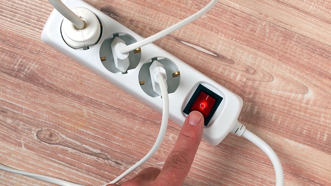 Desconexión de una regleta usando el interruptor